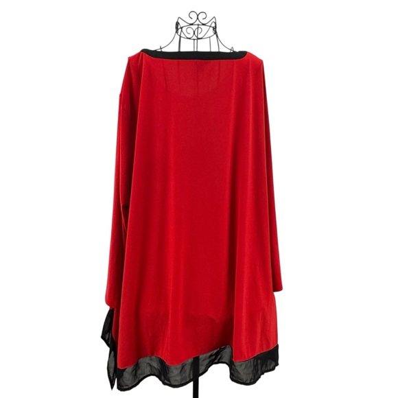 Stylish Red and Black Long Sleeve Women's Top - Picture 4 of 8